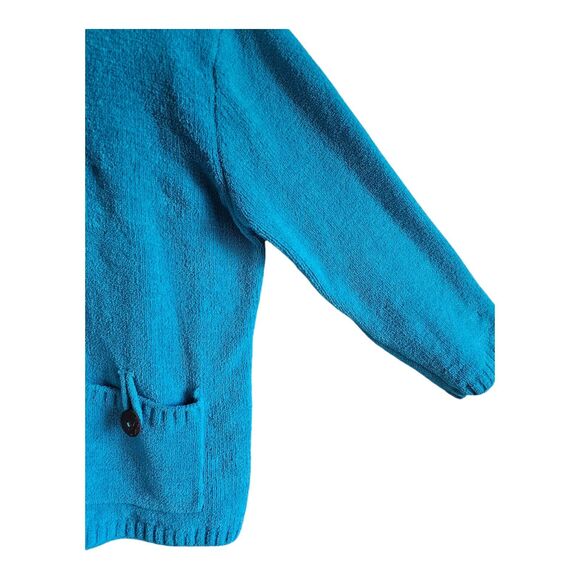 ANTHONY'S RESORT WEAR Women's M Sweater Turquoise Chenille 3/4 Sleeve 40" - Picture 4 of 7